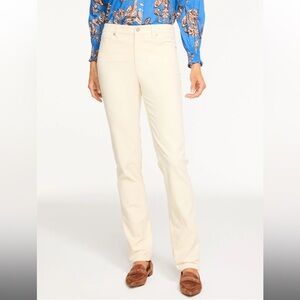 Talbots NWOT Women's Straight Leg Stretch Corduroy Jean Cut Pants - Ivory - 2